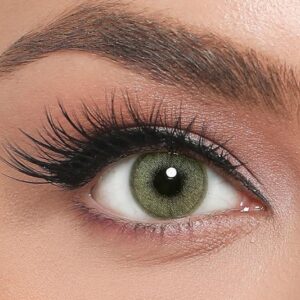EL‘AMORE Retro 'Olive' grüne farbige Kontaktlinse für 6 Monate 1x Paar / 2 Stk Linsen
